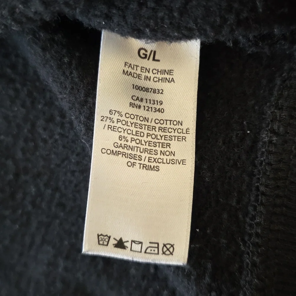 Garage Black Cropped Zip Hoodie Size Large - Picture 7 of 9
